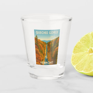Vintage Travel Vermont Quechee Gorge Landscape Shot Glass
