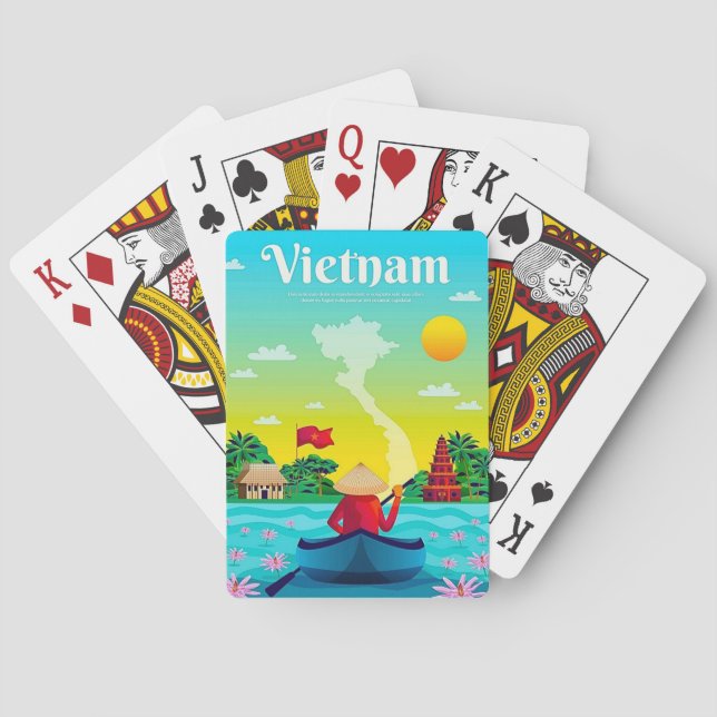 Vintage Travel Vietnam Playing Cards (Back)