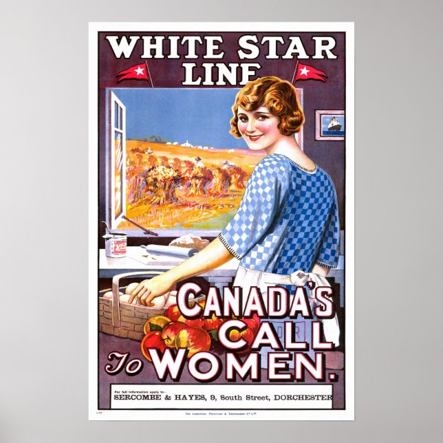 Vintage travel,White Star Line Poster (Front)