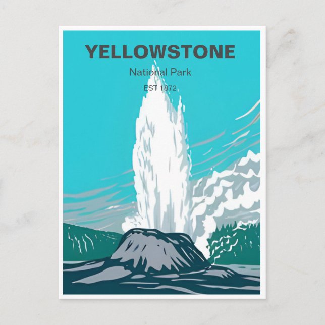 Vintage travel Yellowstone National Park Wyoming Postcard (Front)