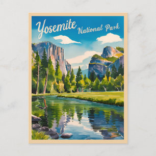 Vintage Travel Yosemite National Park California Postcard
