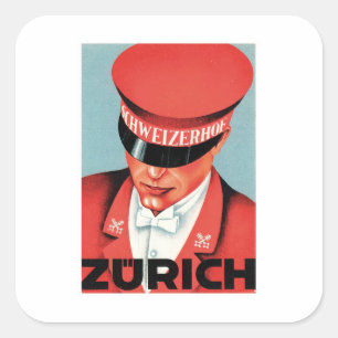 Vintage Travel Zurich Switzerland Label Art