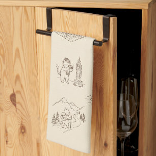 Vintage Travelling Cats Kitchen Towel Wanderlust