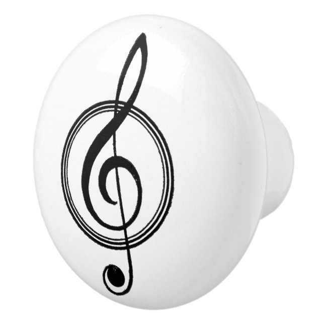 Vintage Treble Clef Music Ceramic Knob (Right)