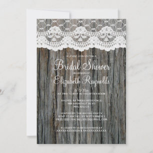 Vintage Tree Bark Bridal Shower Invitations