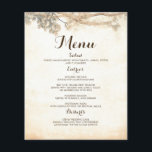 Vintage Tree Branches Rustic Wedding Menu<br><div class="desc">Vintage fall wedding menu cards</div>