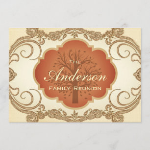 Vintage Tree Floral Family Reunion Invitations