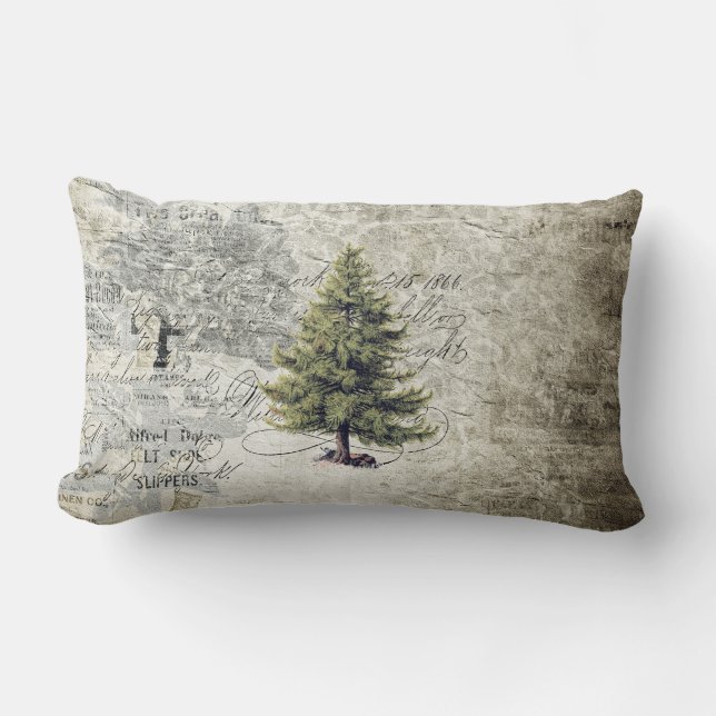 Vintage Tree Holiday Pillow (Front)