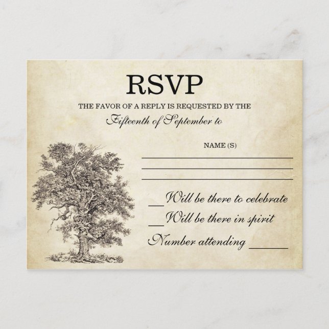 vintage tree old RSVP postcards (Front)