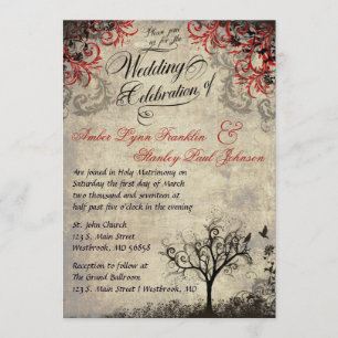 Vintage Tree Wedding Invitation