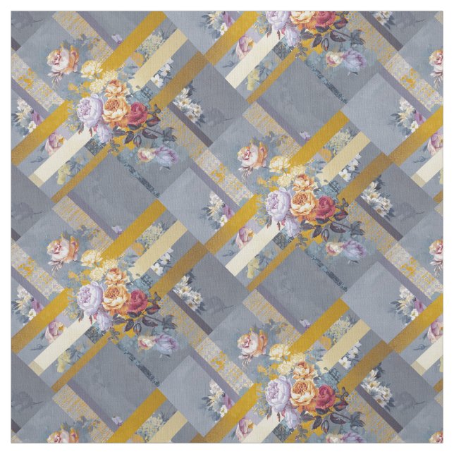 Vintage Trellis Bloom Fabric (Swatch)