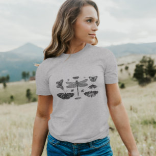 Vintage Trendy Butterflies Dragonfly Bee Summer T-Shirt