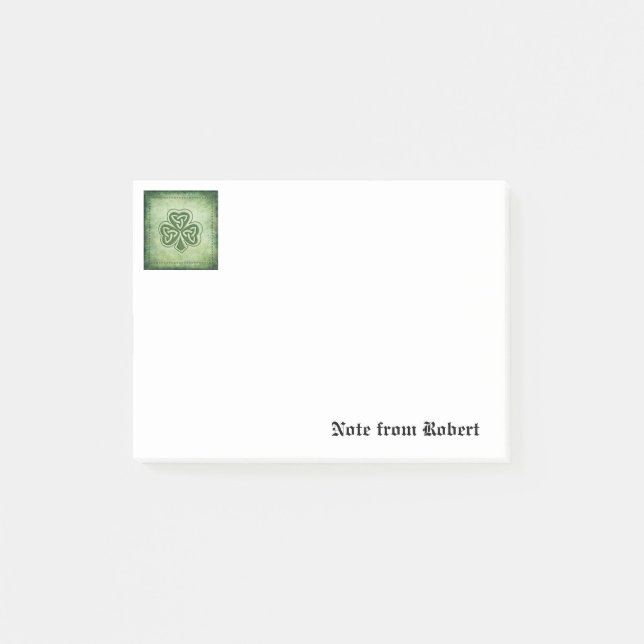 Vintage trendy grundge Irish shamrock Post-it Notes (Front)