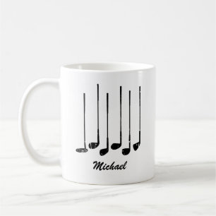 Vintage Trendy Modern Personalised Golf sticks Coffee Mug