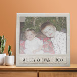 Vintage Trendy Photo Frame with One Photo Faux Canvas Print<br><div class="desc">A vintage and trendy design with a retro picture border that you can add your favourite selfie or portrait of a friend. Add one horizontal picture to this cute holiday decor - perfect for the kids. A retro design that will take you back to the days of taking photos with...</div>