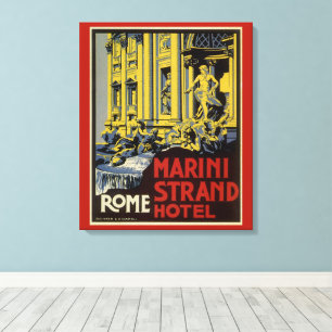 Vintage Trevi Fountain, Marini Strand Hotel, Rome Canvas Print
