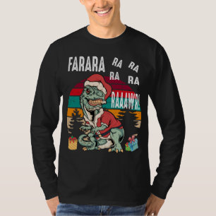 Vintage Trex Christmas Dinosaur Funny Farara Ra Ra T-Shirt