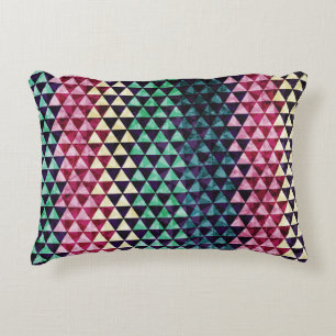 Vintage Triangle Geometric Seamless Pattern Decorative Cushion