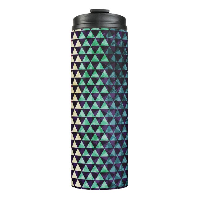 Vintage Triangle Geometric Seamless Pattern Thermal Tumbler (Front)