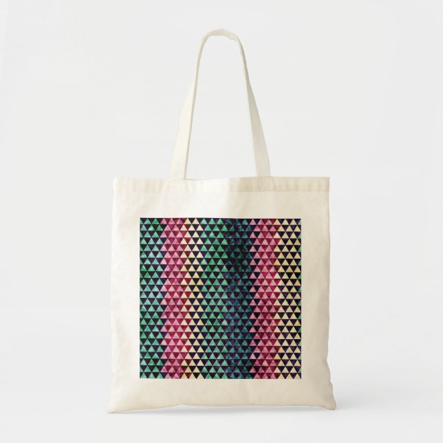 Vintage Triangle Geometric Seamless Pattern Tote Bag (Front)