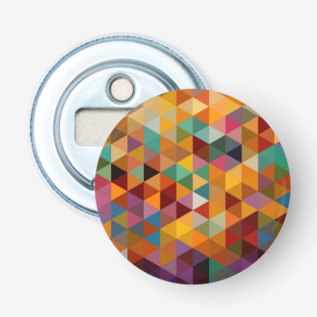 Vintage Triangles Pattern Background. Bottle Opener (Front)
