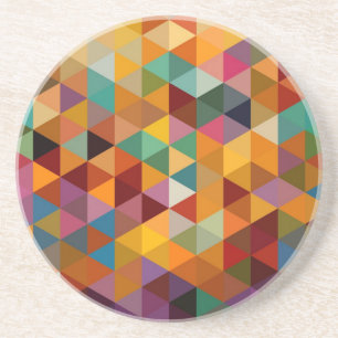 Vintage Triangles Pattern Background. Coaster