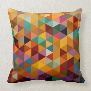 Vintage Triangles Pattern Background. Cushion