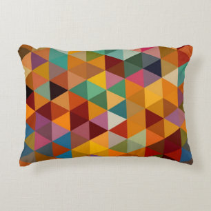 Vintage Triangles Pattern Background. Decorative Cushion