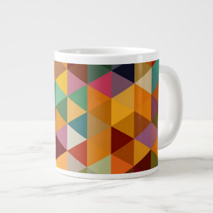 Vintage Triangles Pattern Background. Large Coffee Mug