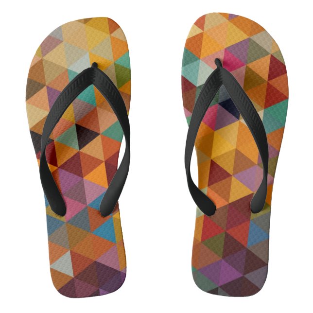 Vintage Triangles Pattern Background. Thongs (Footbed)