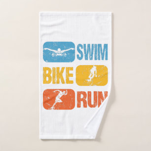Vintage Triathlon - Swim Bike Run Hand Towel
