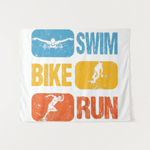 Vintage Triathlon - Swim Bike Run Tapestry