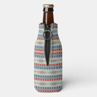 Vintage Tribal Arrows In Red And Blue Bottle Cooler