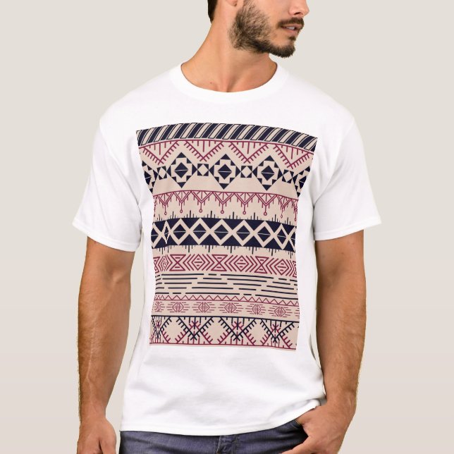 Vintage tribal Aztec background, ethnic pattern. T-Shirt (Front)