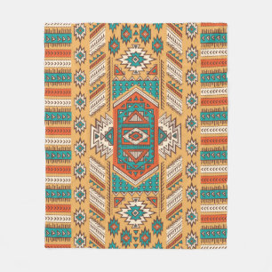Vintage tribal ethnic seamless illustration patter fleece blanket