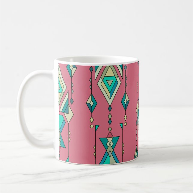 Vintage Tribal: Ethnic Seamless Pattern Coffee Mug (Left)