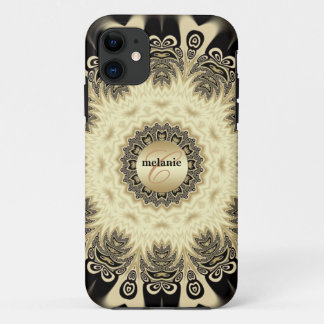 Vintage Tribal Gold Lace Monogram iPhone 5 11 Case