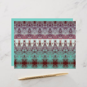 Vintage Tribal Pattern Teal Bull Cow Skull Country