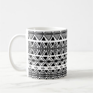 Vintage tribal pattern with black and white hand d coffee mug