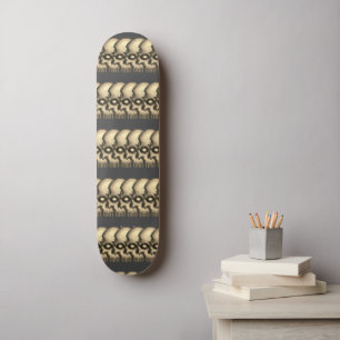 Vintage Tribal Skull Pattern Grunge Sepia Gothic Skateboard