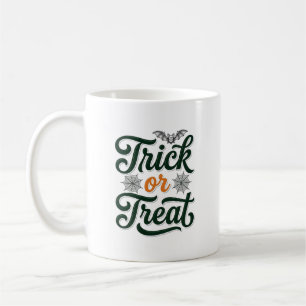Vintage Trick Or Treat Halloween Typography Design Coffee Mug