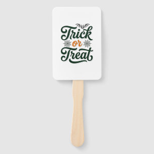 Vintage Trick Or Treat Halloween Typography Design Hand Fan