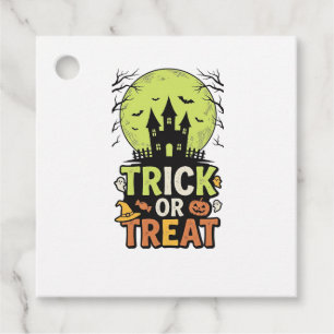 Vintage Trick or Treat Haunted House Halloween Des Favour Tags