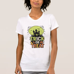 Vintage Trick or Treat Haunted House Halloween Des T-Shirt