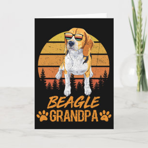 Vintage Tricolor Beagle Dog Grandpa Paw Dad Father Card