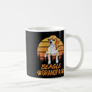 Vintage Tricolor Beagle Dog Grandpa Paw Dad Father Coffee Mug