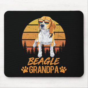 Vintage Tricolor Beagle Dog Grandpa Paw Dad Father Mouse Pad