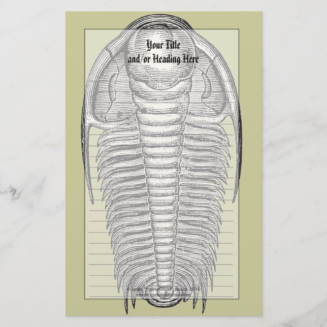 Vintage Trilobite Fossil Stationery (Front)