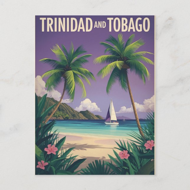 Vintage Trinidad and Tobago Travel Postcard (Front)