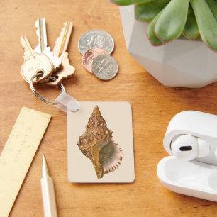 Vintage Triton Seashell Shell, Marine Ocean Animal Key Ring